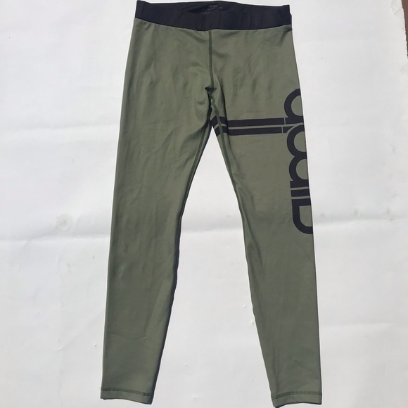 Aim’n Leggings Olive Green Black stripe Logo Small - Picture 7 of 8